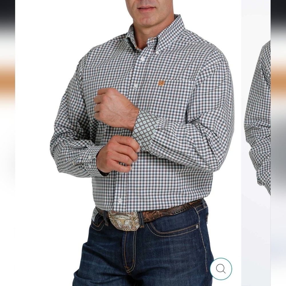 Cinch Check Plaid Button Down Shirt Size XL Rancher Rodeo Chore Classic